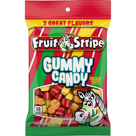 Fruit Stripe Lemon Cherry Tangerine Gummy Candy 3.25 oz